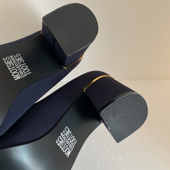 Mootsies Tootsies Navy Blue Chunky Block Heel Shoes - Picture 8 of 10